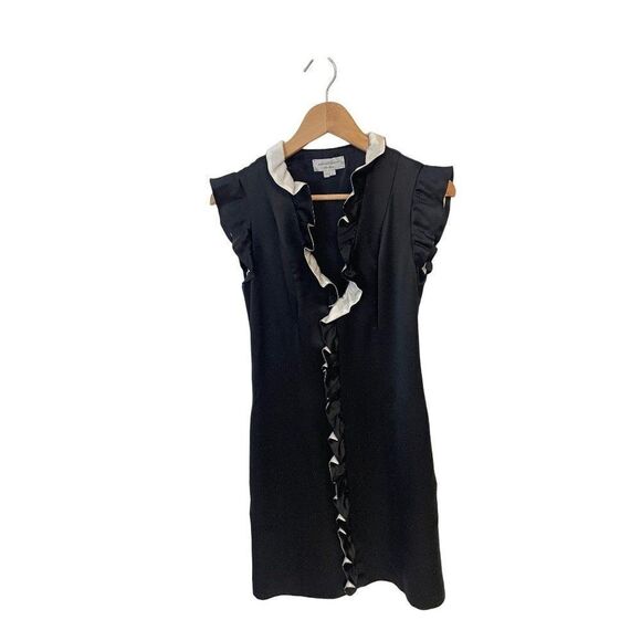 adampluseve Adam Lippes black ruffle Dress 0 2 - Picture 1 of 5